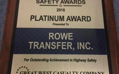 Rowe Transfer Receives Platinum Safety Award