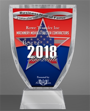 2018 Best of Knoxville Award for Machinery Mover & Erector Contractors